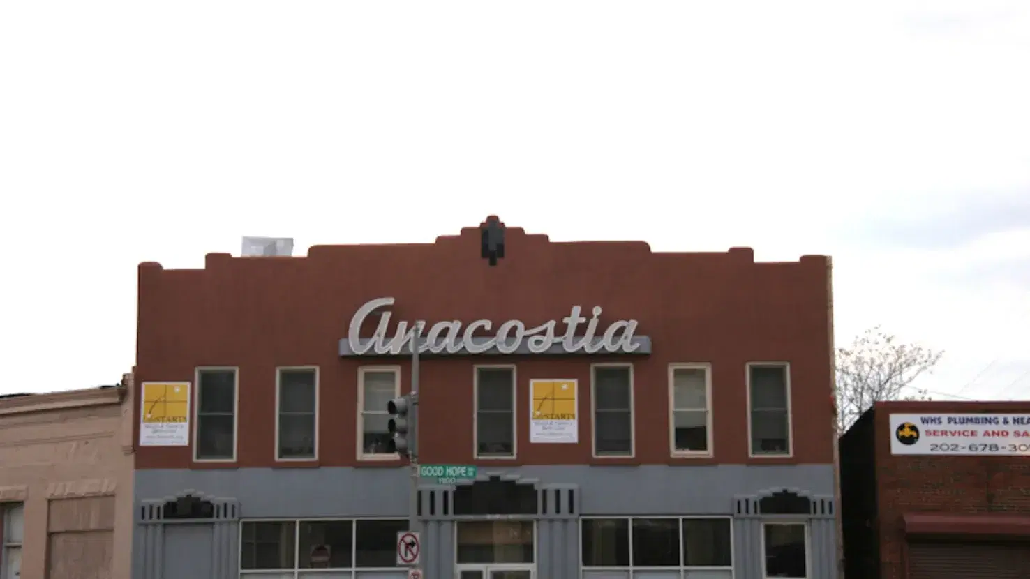 The Anacostia neon script sign on Good Hope Road SE, Washington, D.C.