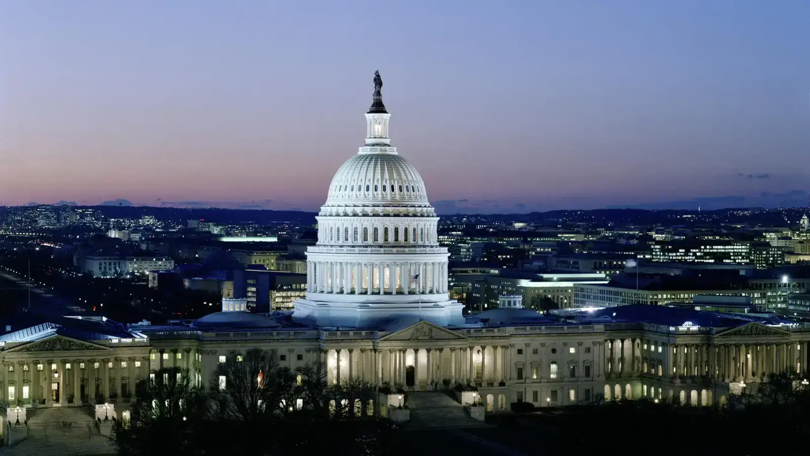The United States Capitol at dusk, Washington, DC