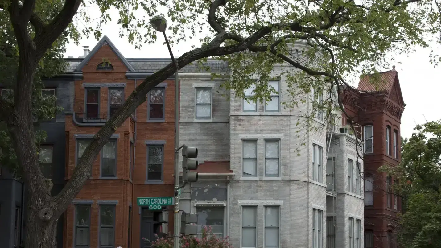 Historic brick rowhouses on Capitol Hill, Washington, D.C.