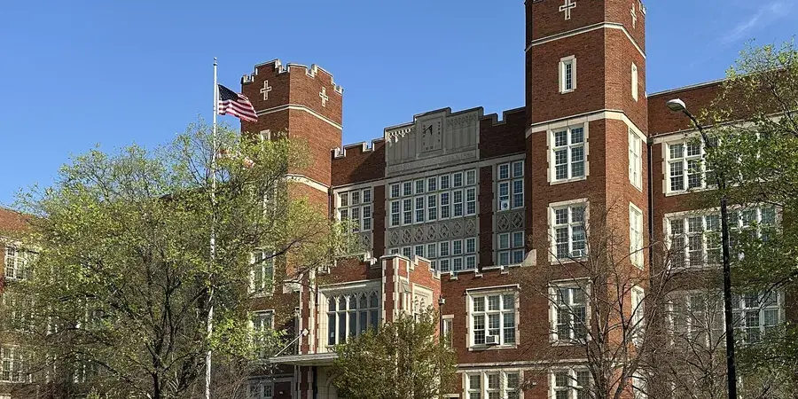 Eastern High School's restored 1923 brick campus and towers on East Capitol Street, Washington, D.C.