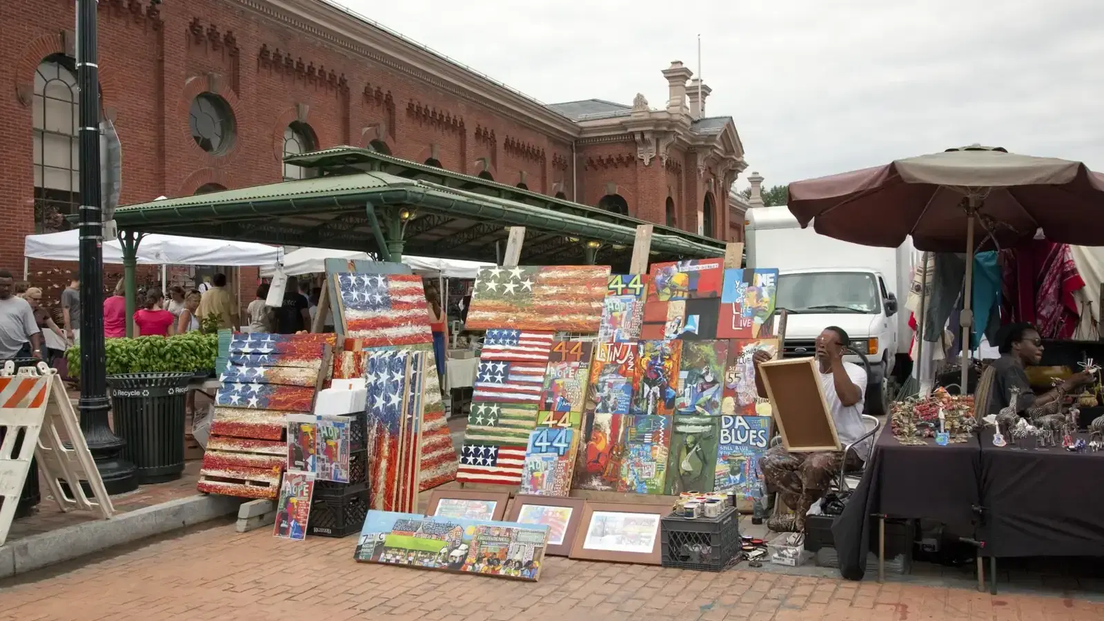 Eastern Market's brick market hall on Capitol Hill.
