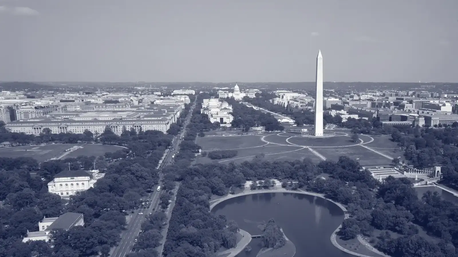 Aerial view of the National Mall, Washington, D.C.