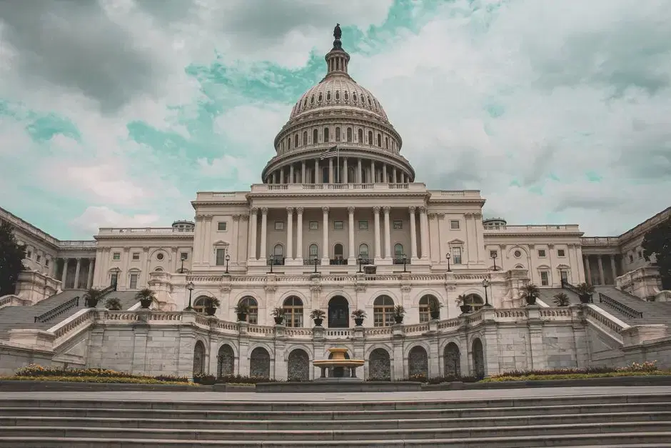The real US Capitol west front with dome and flag — exactly the named place