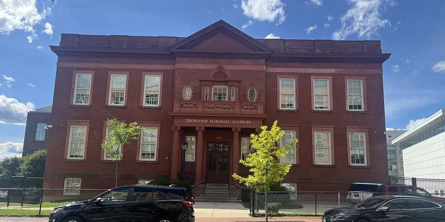 The 1901 brick building housing Thurgood Marshall Academy on Martin Luther King Jr. Avenue SE, Washington, D.C.