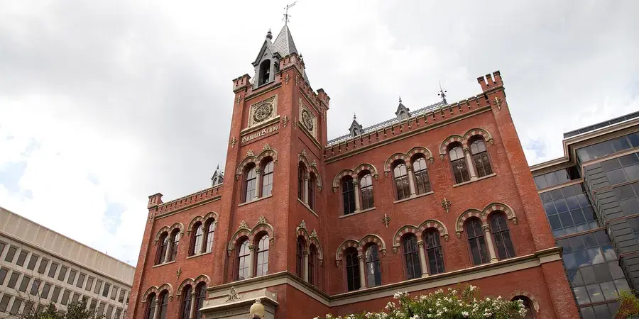 The 1872 Charles Sumner School, a red-brick Victorian schoolhouse at 17th and M Streets NW, Washington, D.C.
