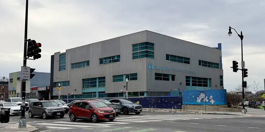 The Two Rivers Public Charter School campus at the edge of Trinidad, Washington, D.C.