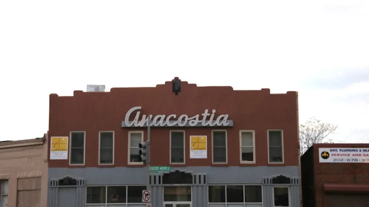 The Anacostia neon script sign on Good Hope Road SE, Washington, D.C.
