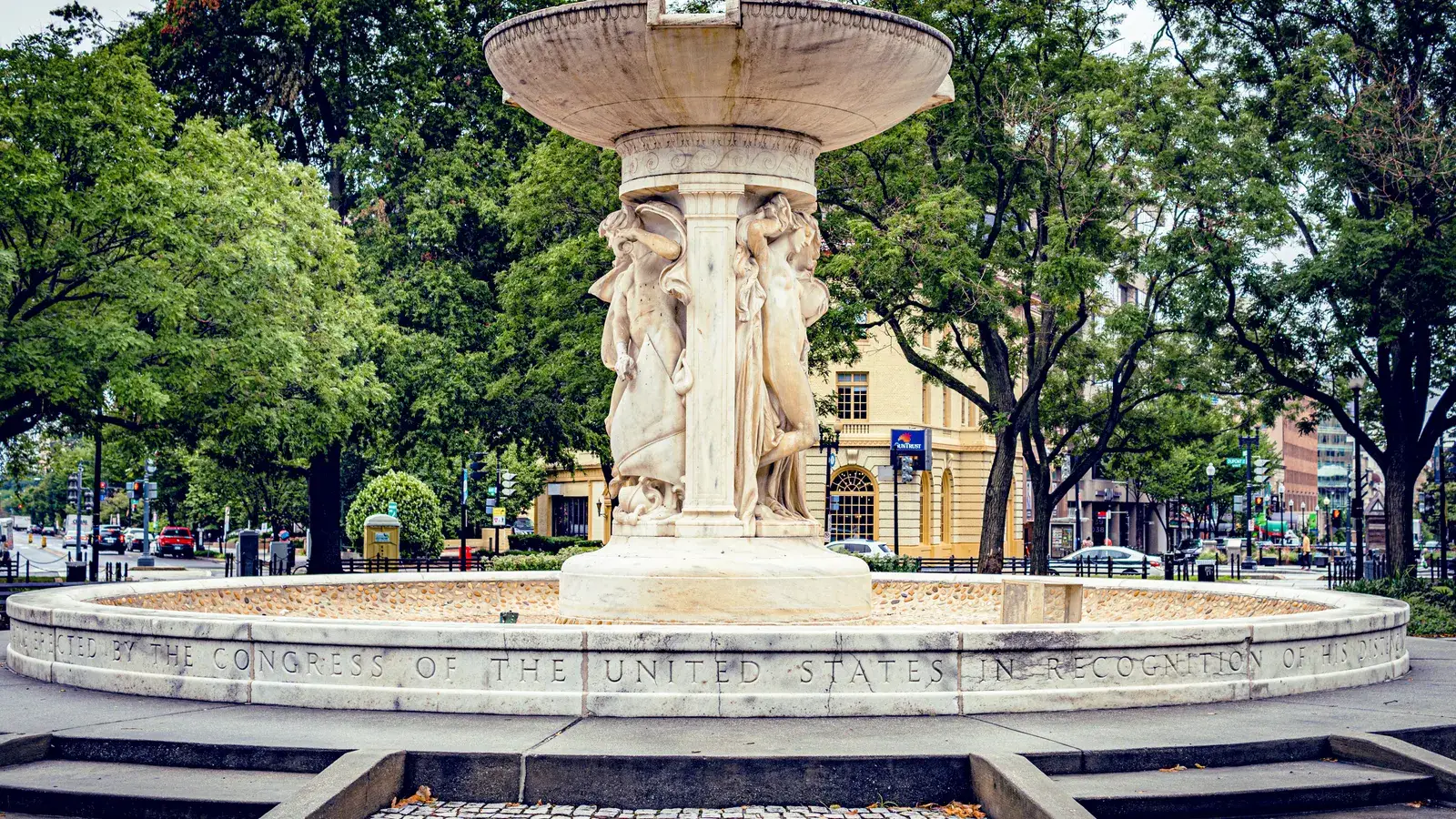 The fountain at Dupont Circle in summer, Washington, D.C.
