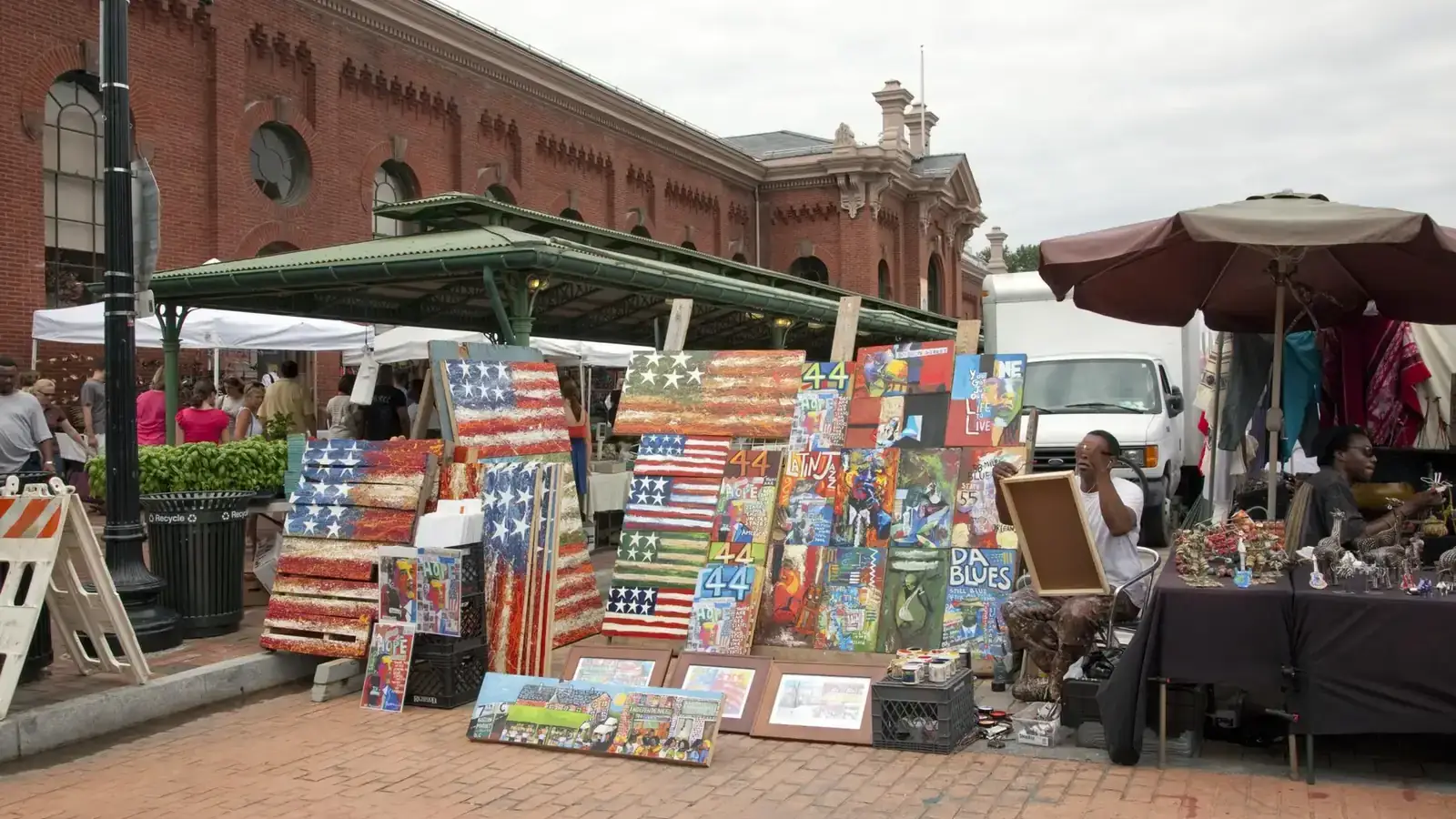 Eastern Market's brick market hall on Capitol Hill.